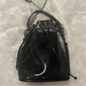 Black Leather Purse / Made in Italy